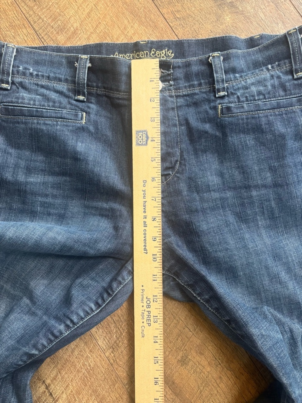 American Eagle Bootcut Jeans Size 14 Medium Wash Raw Hem Denim - Picture 13 of 15